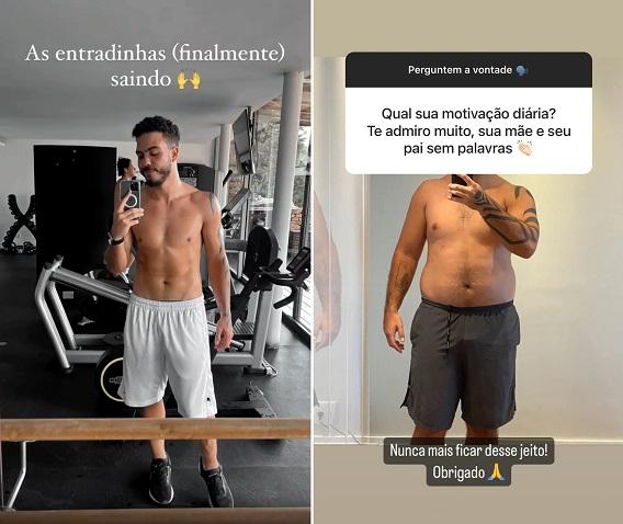 Ronald mostra antes e depois de emagrecimento