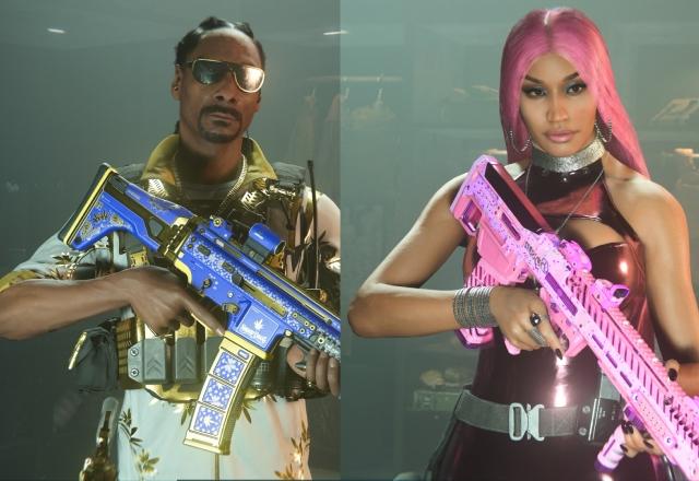 Imagem promocional das skins de Nicki Minaj e Snoop Dogg em Call of Duty