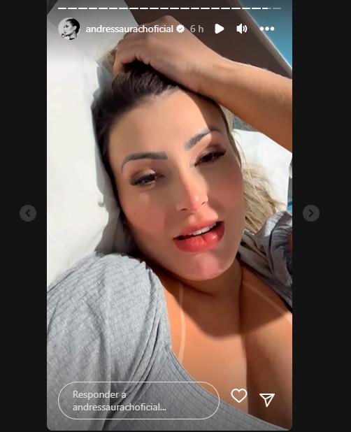 Andressa Urach aparece cansada no Instagram