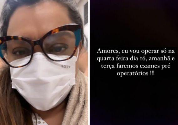 Prints dos Stories do Instagram de Preta Gil contando sobre a cirurgia