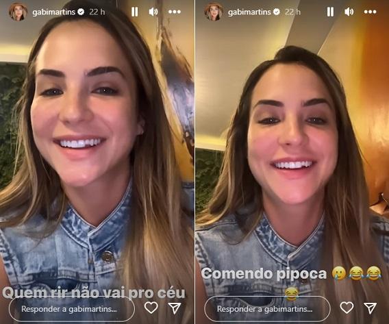 Gabi Martins mostra lente de contato quebrada