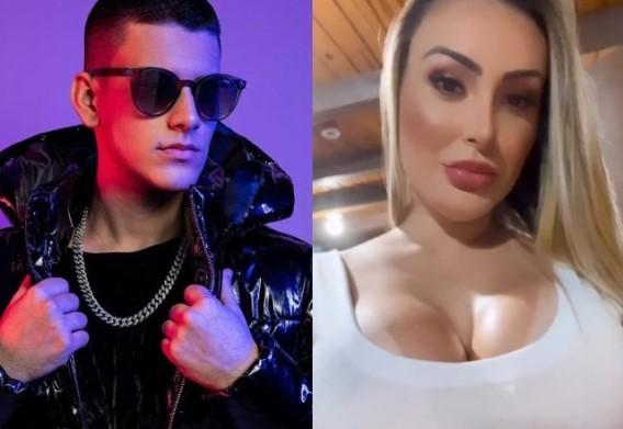 Arthur Urach à esquerda; Andressa Urach à direita