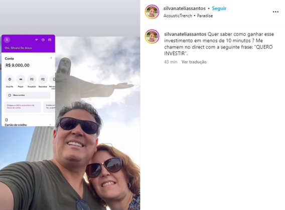 Post do Instagram de Silvana Taques com mensagem de golpe