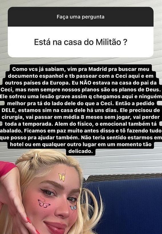 Karoline Lima fala sobre estar na casa de Eder Militão