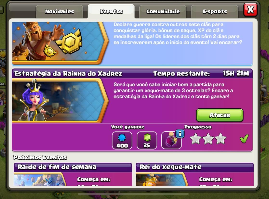 NOSSA E SO FAZER ASSIM!!! COMO COMPLETAR O NOVO DESAFIO DO REI DO XADREZ -  CLASH OF CLANS 