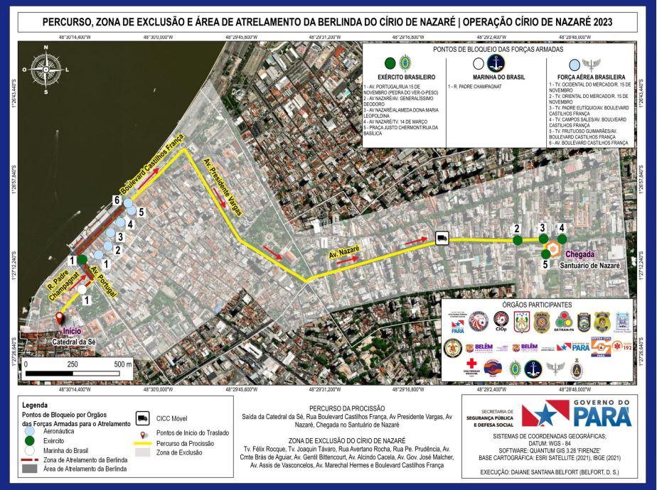 Percurso do Círio de Nazaré 2023