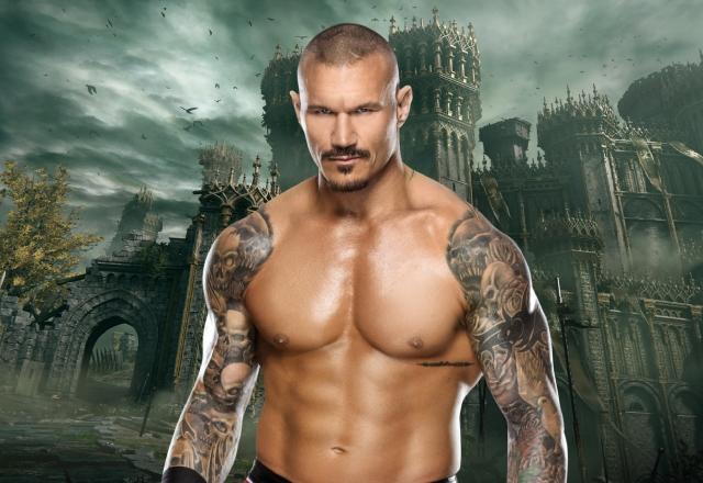 Montagem com foto de Randy Orton em Elden Ring