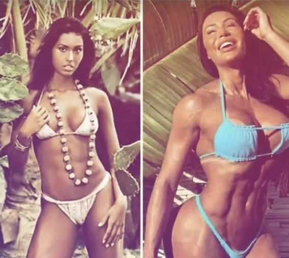 Gracyanne Barbosa compara antes e depois