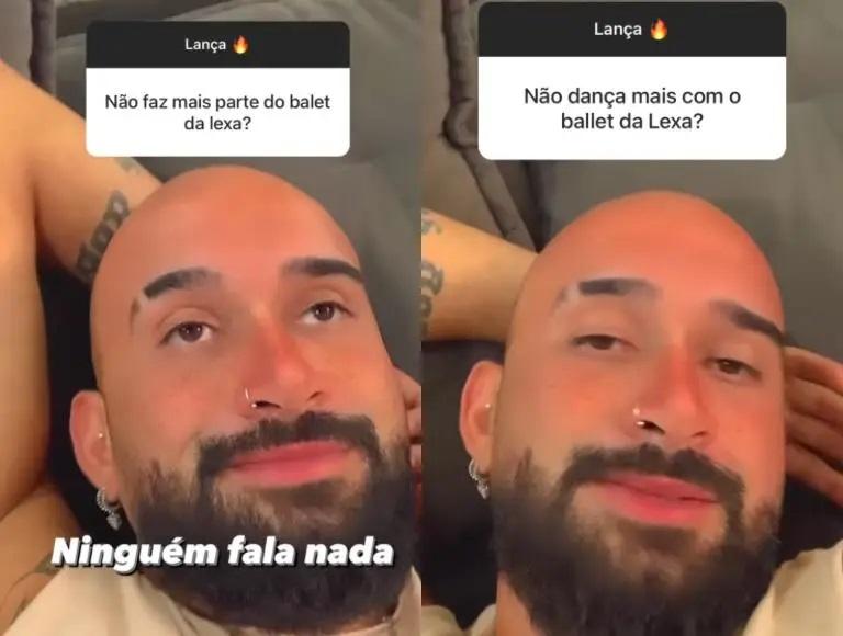 bailarino Gabriel Felinto respondendo uma caixinha de perguntas nos stories