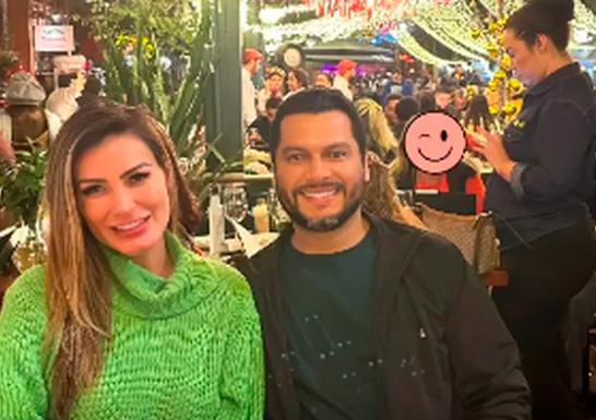 Andressa Urach e Thiago Lopes juntos em Gramado 