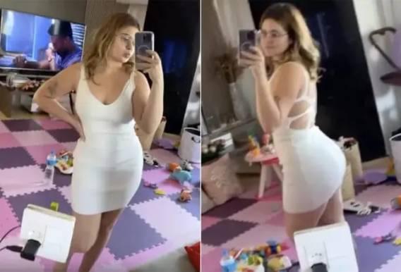 Viih Tube tira selfie em frente ao espelho e mostra vestido