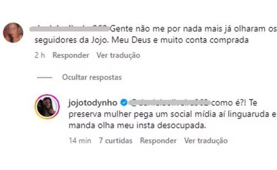 Print comentários Jojo Todynho