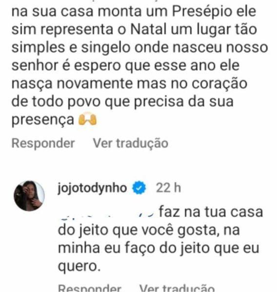 Print comentário Jojo