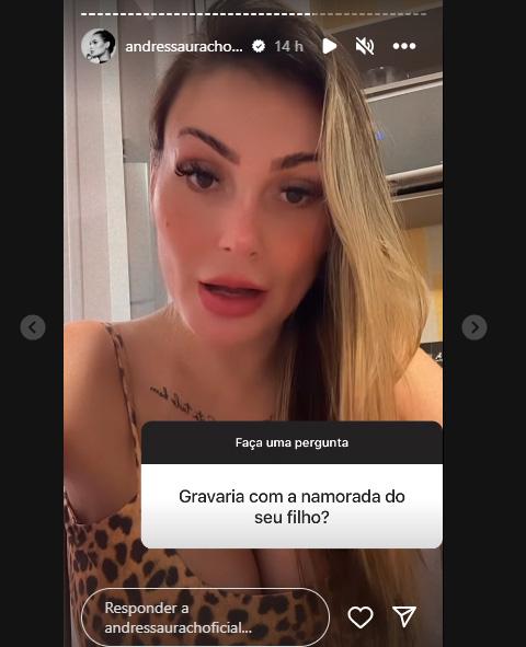 Andressa Urach abre o jogo sobre gravar com a nora 