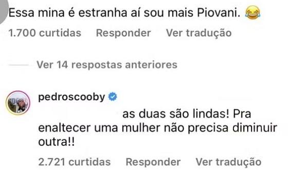 Pedro Scooby defende esposa