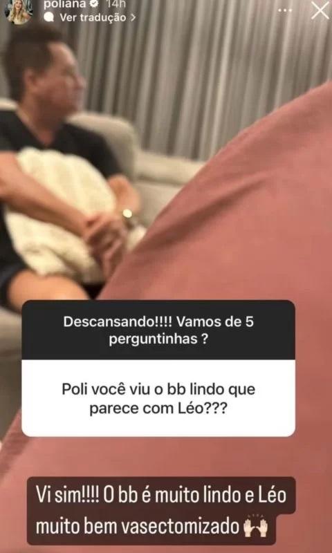 Print do storie em que Poliana Rocha respondeu um internauta