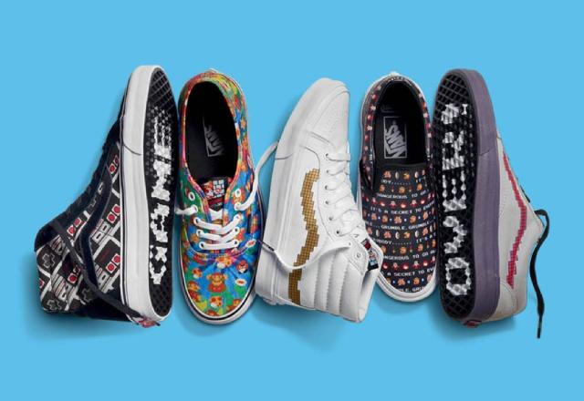 Imagem promocional da collab entre Vans e Nintendo