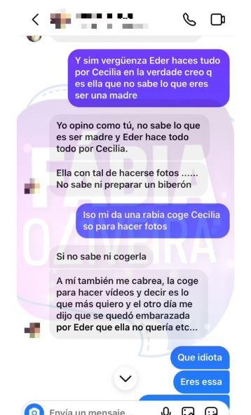 Print vazado de conversa da ex-babá da filha de Karoline Lima