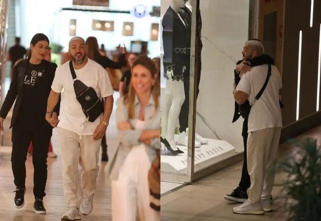 Belo passeia com morena misteriosa em shopping do Rio