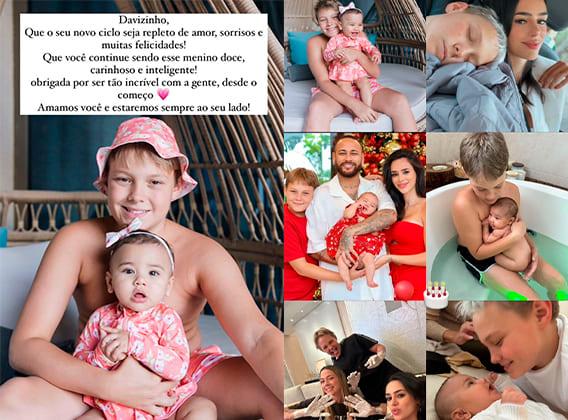 montagem com as fotos que bruna biancardi fez com as fotos de Davi