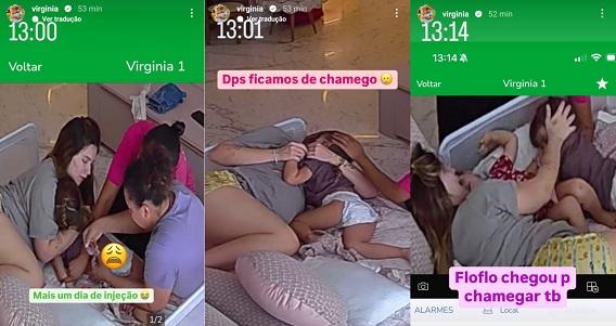 Virginia mostra momento de medicação de Maria Alice