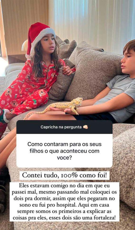 print dos stories de rodrigão onde ele conta como falou com os filhos