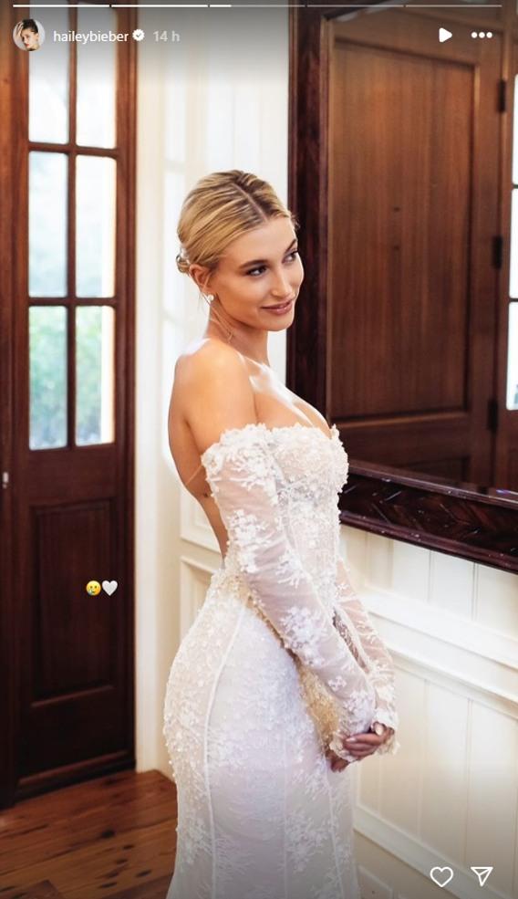 Hailey Bieber posta fotos inéditas de seu casamento com Justin Bieber