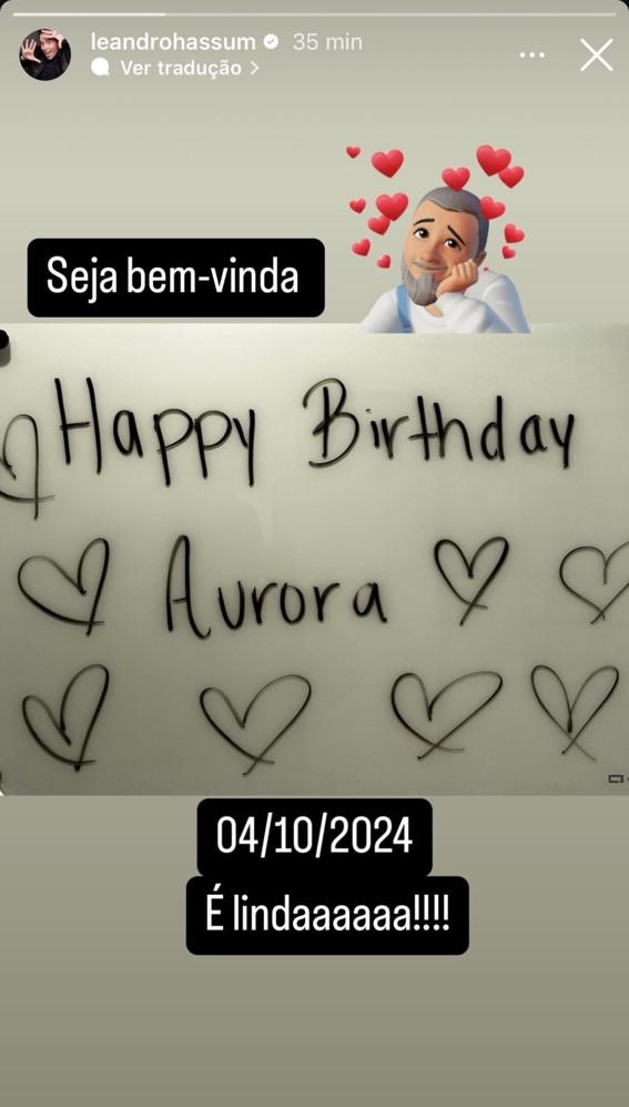 Leandro Hassum celebra o nascimento de sua primeira neta