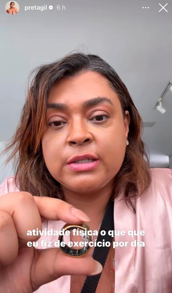 stories de preta gil falando sobre aliança