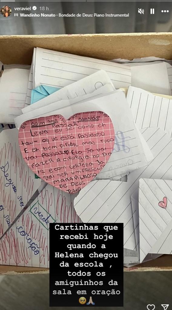 Vera Viel emociona ao compartilhar cartinhas de apoio após diagnóstico de tumor raro