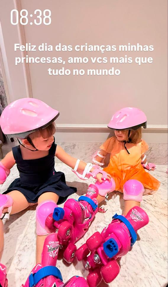 as filhas de virginia ganharam pares de patins