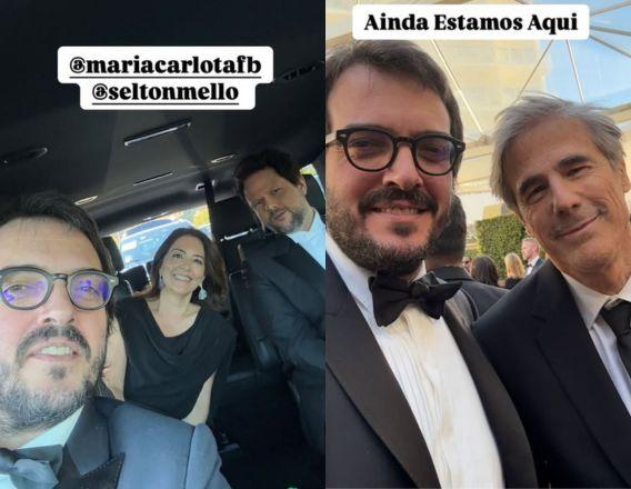 Rodrigo Teixeira, Maria Carlota Bruno e Selton Mello, e Rodrigo Teixeira e Walter Salles