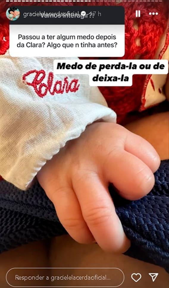 graciele lacerda falou sobre medo nos seus stories