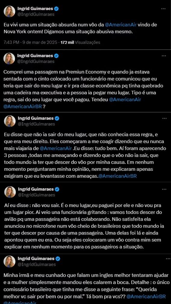 Ingrid Guimarães relata constrangimento em voo