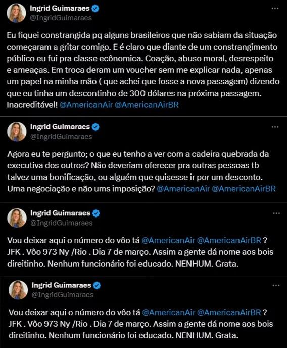 Ingrid Guimarães relata constrangimento em voo