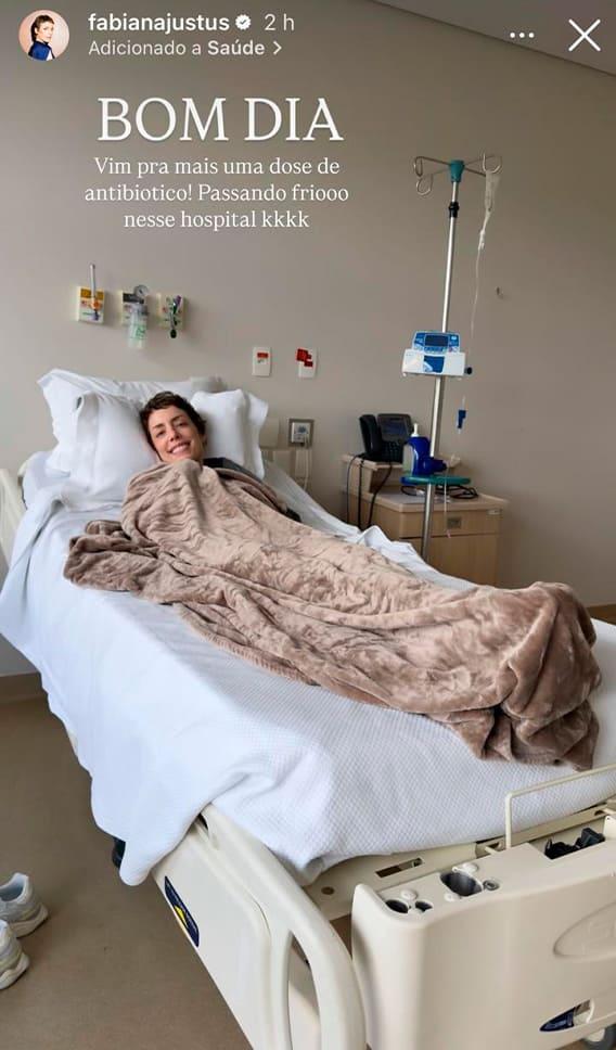 fabiana justus está sendo medicada na veia