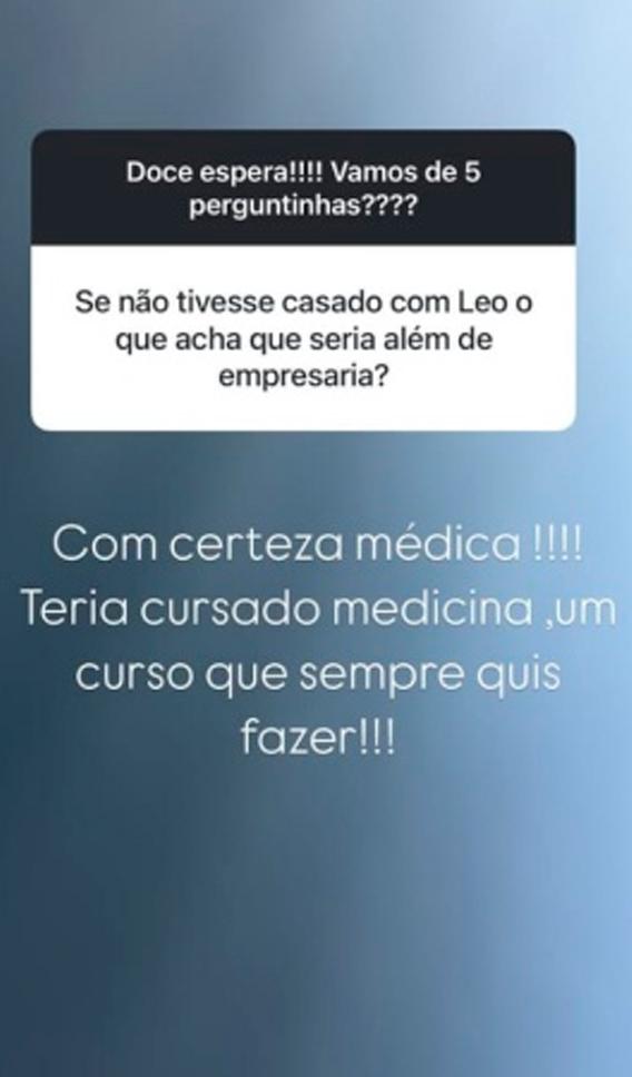 print dos stories de poliana onde ela fala que teria feito medicina