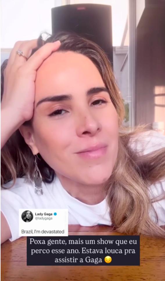 wanessa lamenta sua ausência no show de lady gaga nos stories