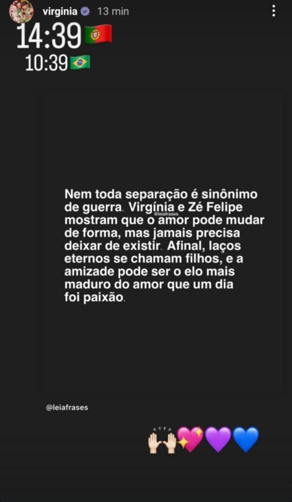 Virginia Fonseca compartilha mensagem reflexiva sobre separação