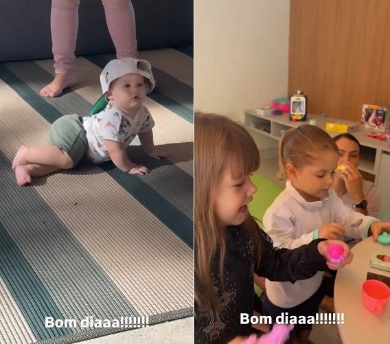 Filhos de Zé Felipe na casa nova dele