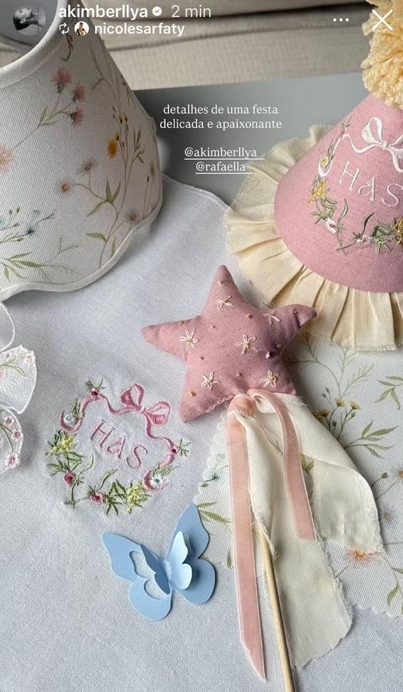 Amanda Kimberlly mostra detalhe da festa