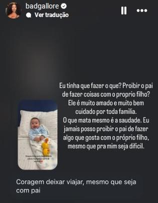 Lorena Maria rebate comentário sobre viagem do filho