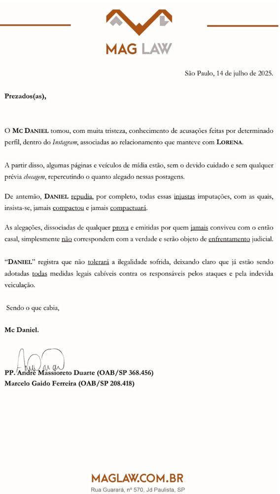 Nota MC Daniel