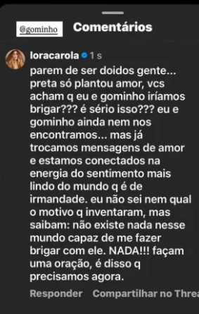 Print comentário Carolina Dieckmann