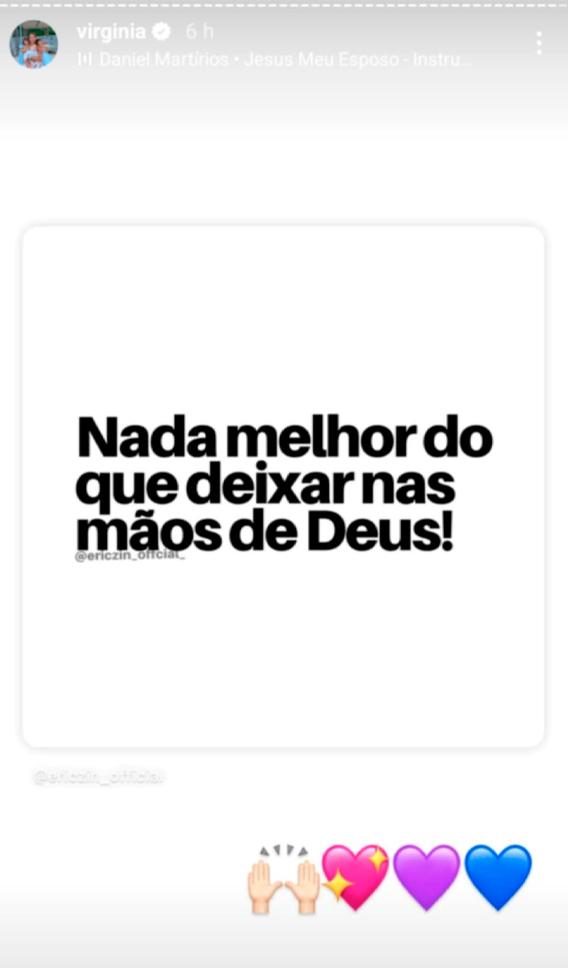 print dos stories da virginia onde ela publicou a frase reflexiva