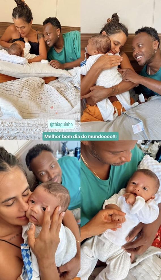 Thiaguinho, Carol Peixinho e o filho deles, Bento