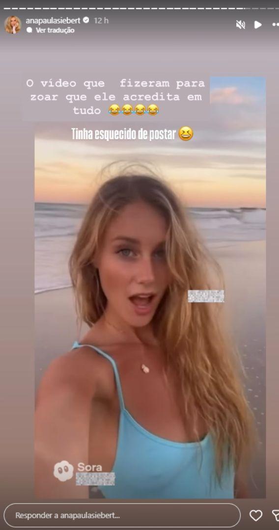 print do story da ana paula siebert falando de mulheres de IA