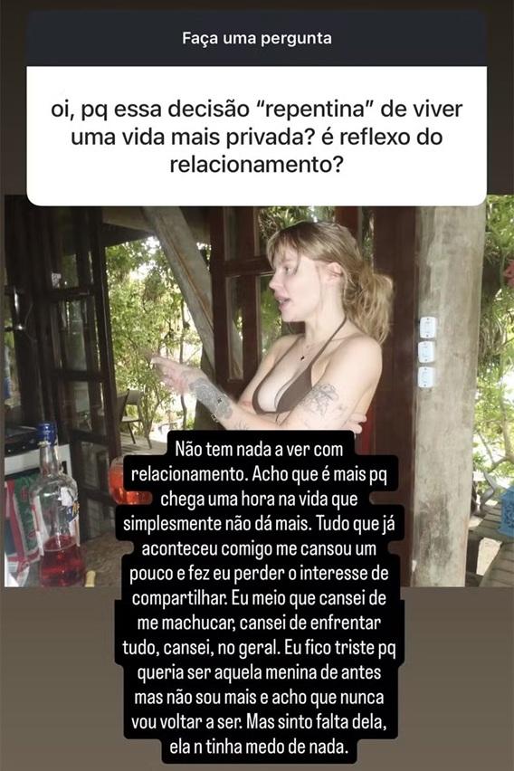 Luísa Sonza explica decisão de manter vida pessoal privada