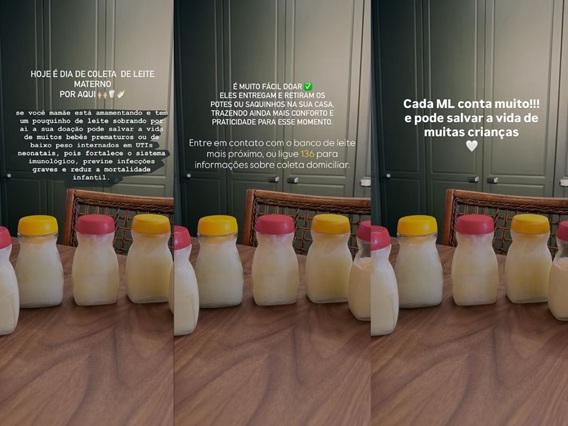 Leite materno que Camia Queiroz doou