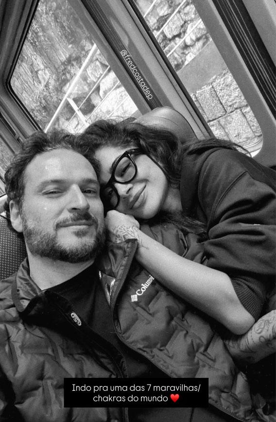 print dos stories de Aline Campos ao lado de Fred Costa